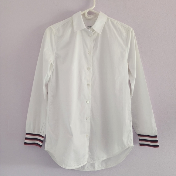 Equipment The Femme Button Down Shirt Stripe Cuffs  White Size XS - Picture 11 of 13